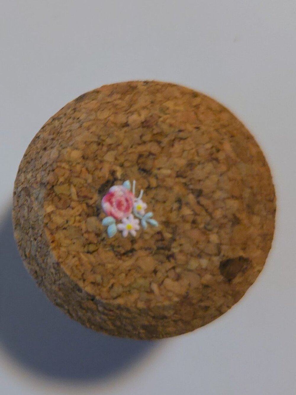 Brand New Hand Crafted Magnet Created from Champagne Cork Featuring Flowers